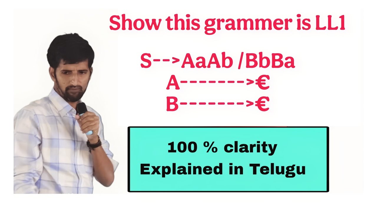 Покажите, что грамматика S-AaAb A-∈ B-∈ является LL1 || JNTUH || CSE || ПРОЕКТИРОВАНИЕ КОМПИЛЯТОРОВ