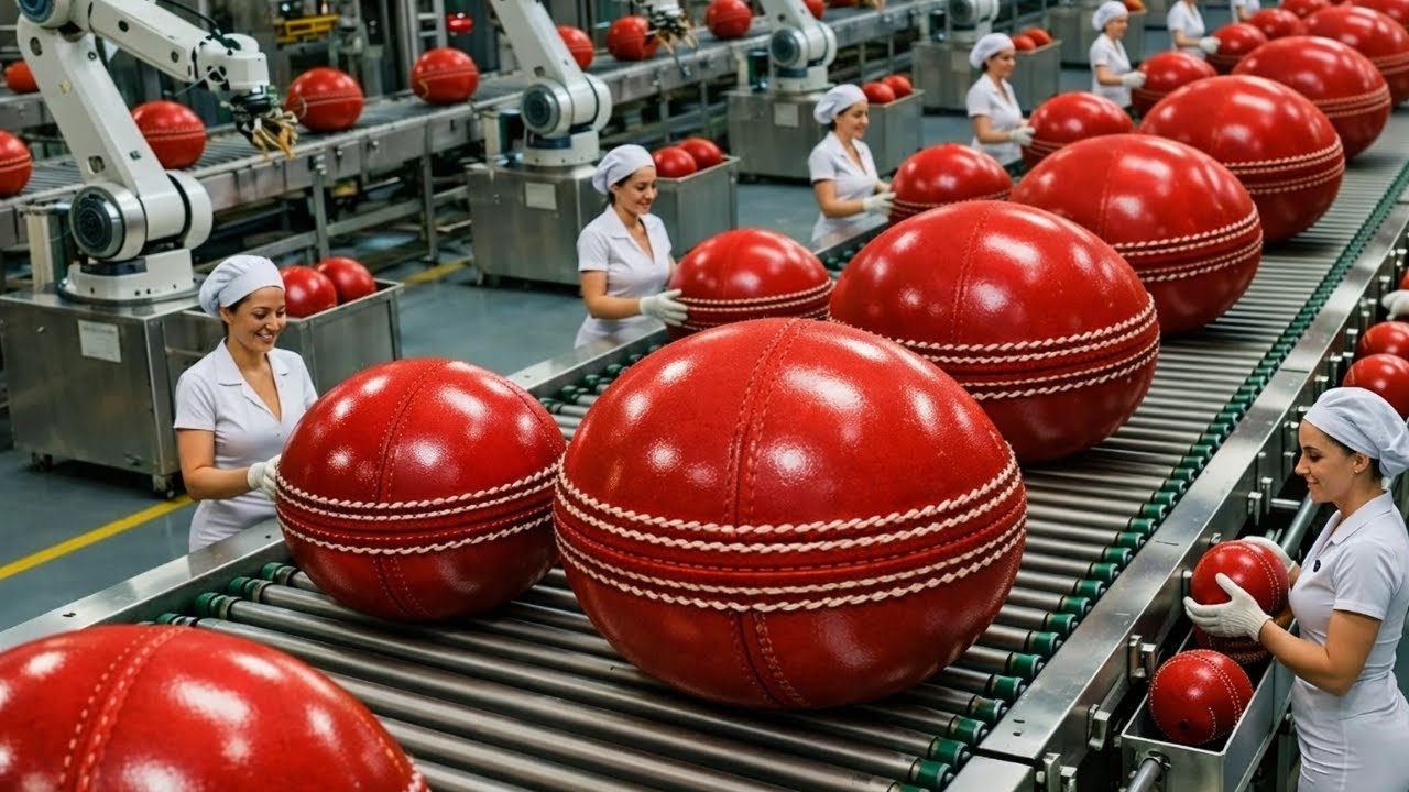 Inside a Cricket Ball Factory | From Raw Leather to Match Ball | Full Manufacturing Process