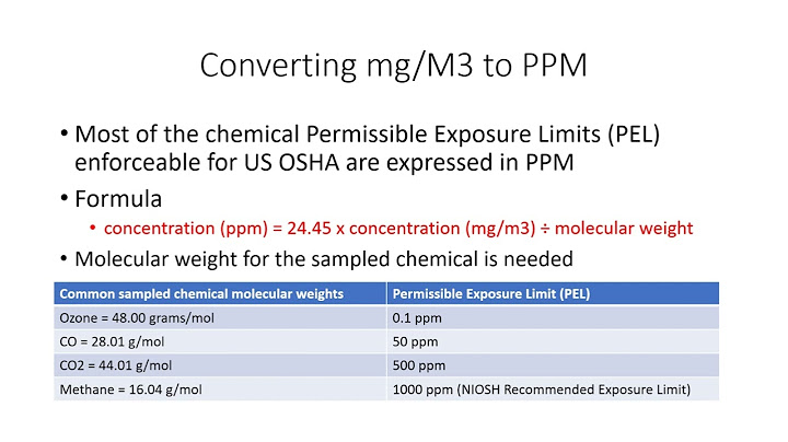1 ppm bằng bao nhiêu mg m3 năm 2024
