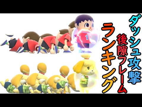 "Dash Attack (DA) Recovery Frame" Ranking - Super Smash Bros. Ultimate
