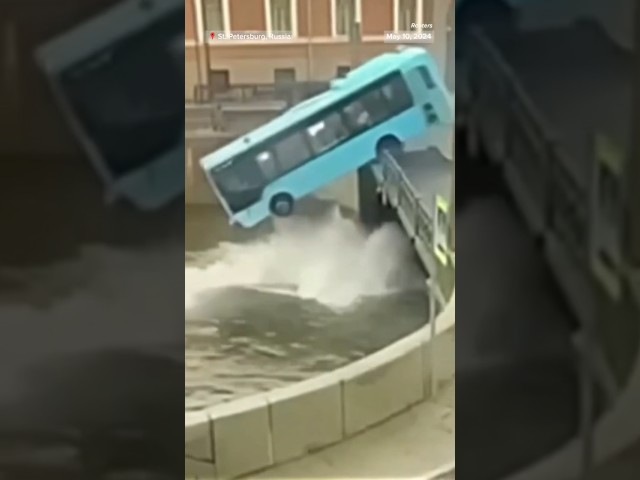 Russian bus plunges off bridge into river
