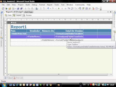 SQL Server 2005 - Reporting Services - Aula 06: Resumo de Vendas por Itens