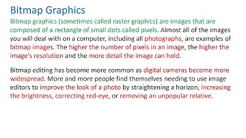 IB ITGS Unit 5 Multimedia – Section 1 Bitmap Graphics