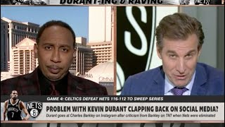 Stephen A. \& Mad Dog go OFF on Kevin Durant for watching the NBA playoffs 😂 | First Take