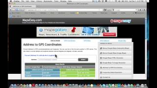 Convert address to GPS coordinates with Mapeasy