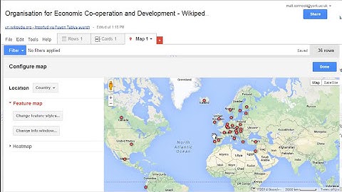 Google Fusion Tables - Data Visualisation in Class