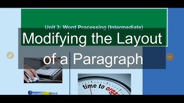 Modifying the Layout of a Paragraph | Class X