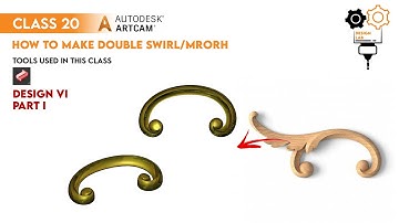How to Make Double Swirl | Design-VI | Class-20 | P-I | ArtCAM 2018 - English Sub