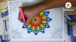 Mandala colouring for beginners #stressreliver #mandalacoloring #focus #soothingmusic
