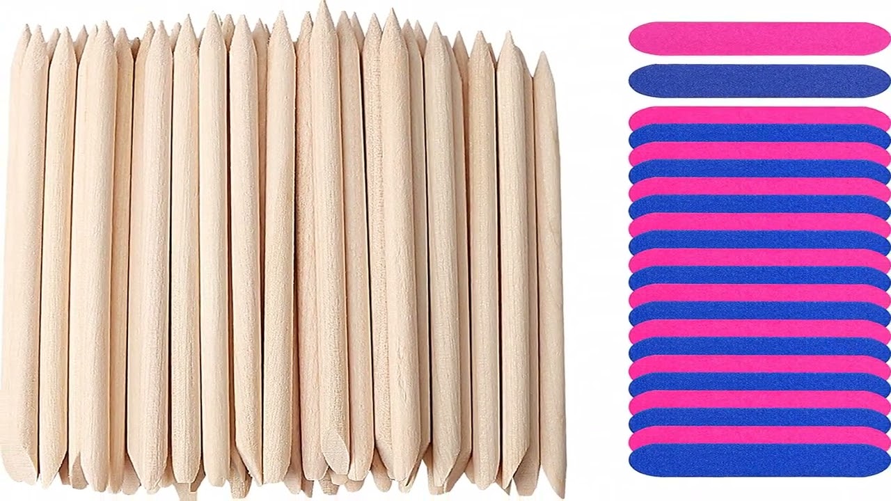 Great product -  100 Pcs Disposable Manicure Kit, 50 Pcs Mini Nail Files and 50 Pcs Orange Sticks fo