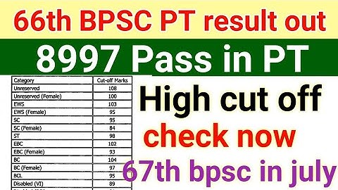 66th BPSC PT result out now|66th Bpsc PT high cut off|Check result now|Bpsc 66th pre result