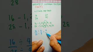 How to find the Greatest Common Factor using the Listing Method