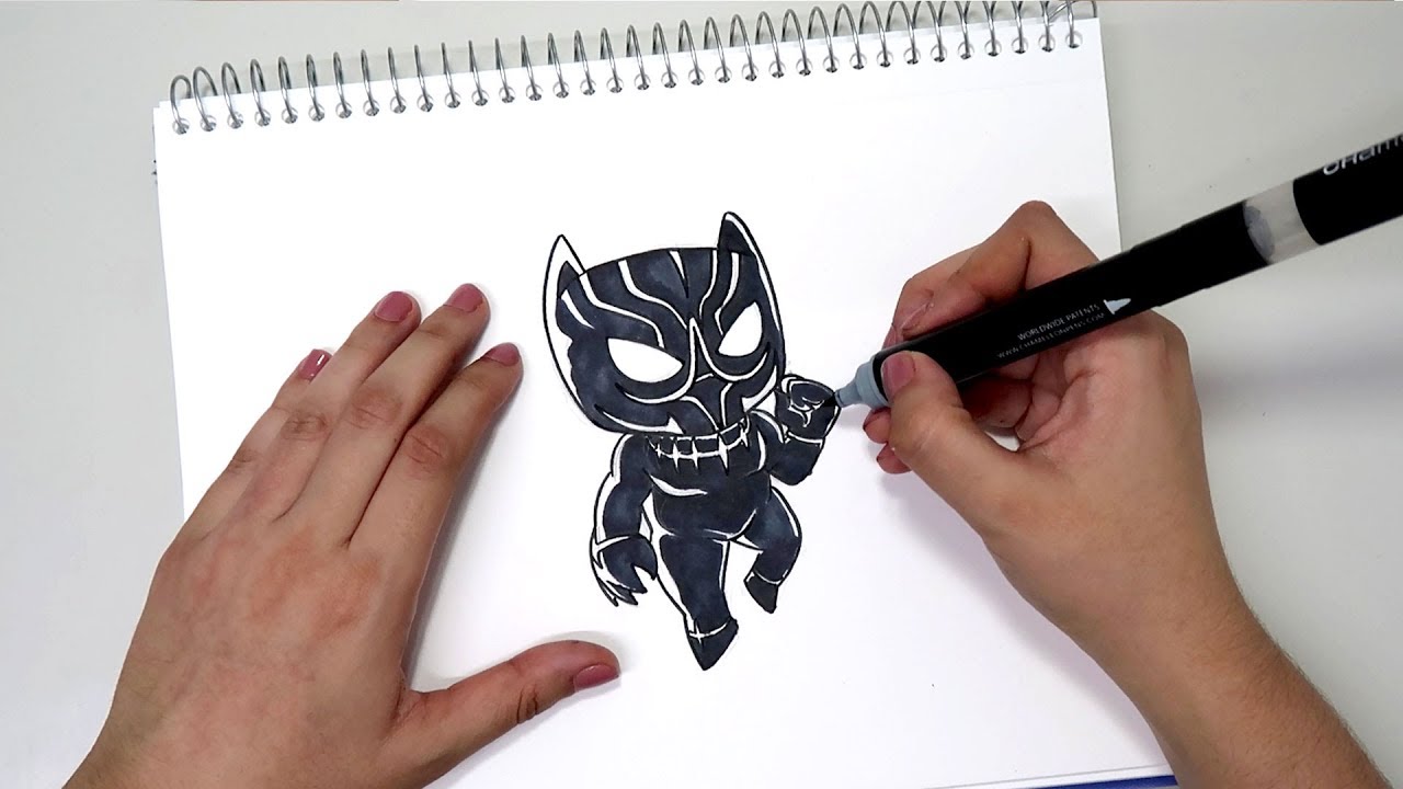 como desenhar o pantera negra chibi passo a passo youtube