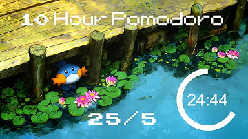 25 Minute Pomodoro Timer / 10 Minute Break With Relaxing Pokémon Music📚