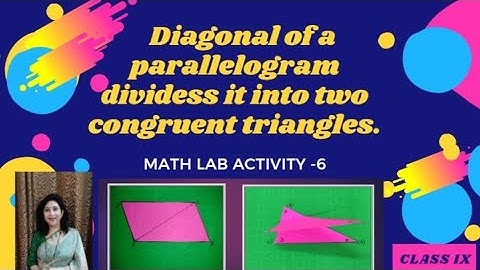 Diagonal of a parallelogram divides it into two Congruent Triangles--MATH LAB ACTIVITY 6: Class IX