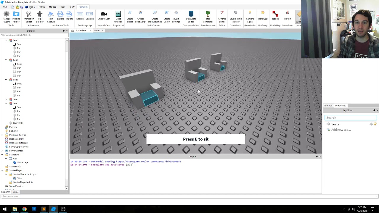 Roblox Press E To Sit Youtube - roblox studio get player in seat