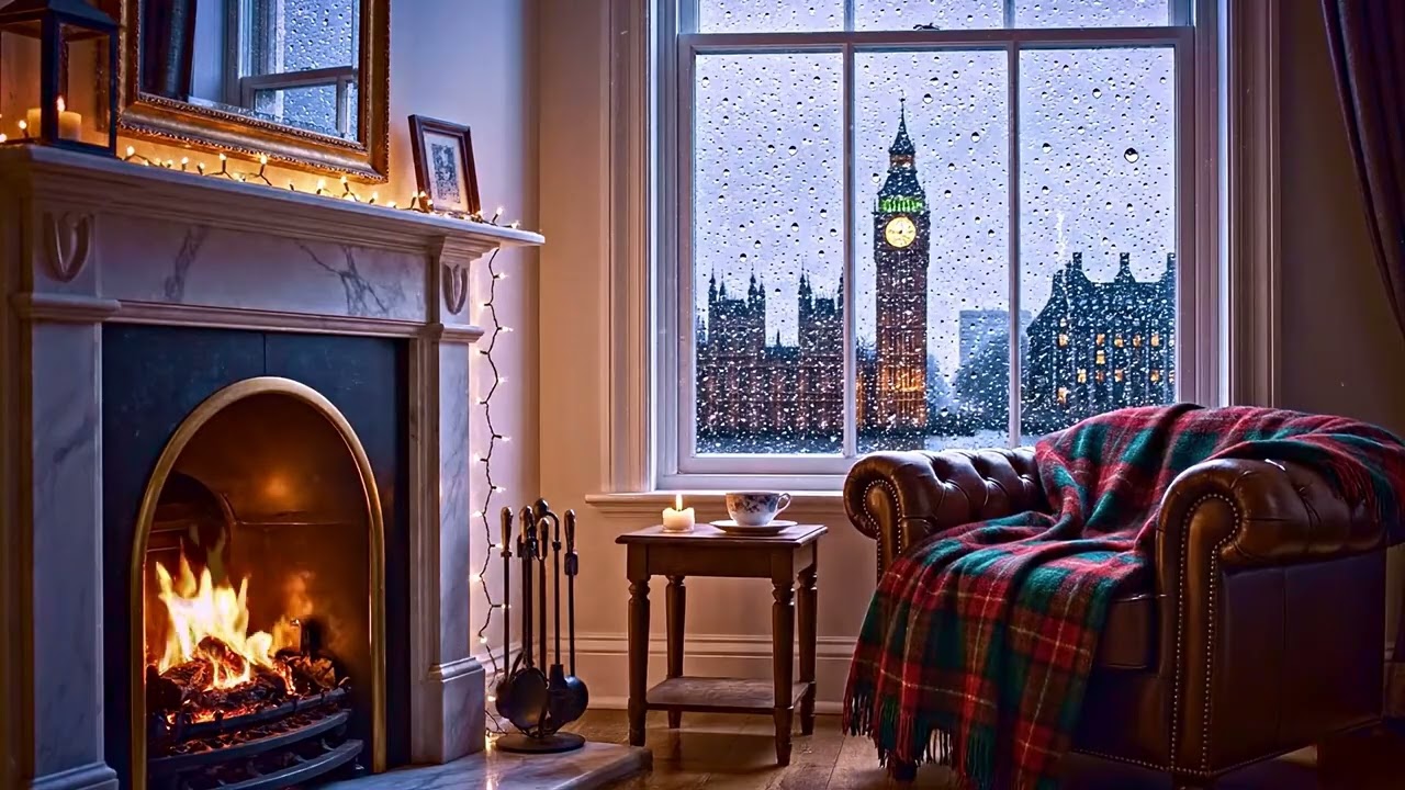 Quite Like — London Fireplace 🇬🇧🔥 | Foggy Night • City Lights • Background Ambient Music