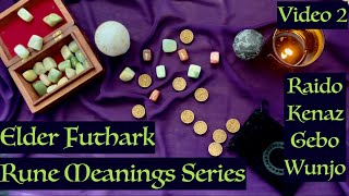 Elder Futhark Rune Meanings Series- Part 2 (Raido, Ken, Gebo, Wunjo) Learn The Runes With Me!