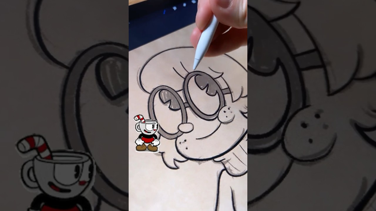 How to draw Velma from Scooby-Doo in Cuphead style 