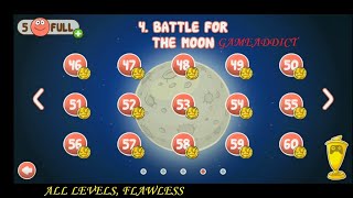RED BALL 4 : BATTLE FOR THE MOON, ALL LEVELS FLAWLESS (With Timestamps), NO DAMAGE