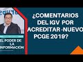 COMENTARIOS DEL IGV POR ACREDITAR-NUEVO PCGE 2019 -2020