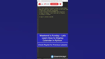Display Calendar in Python Code #shorts #coding #programming