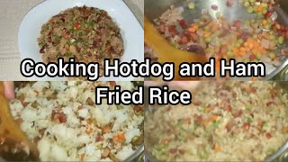 Cooking Hotdog & Ham Fried Rice