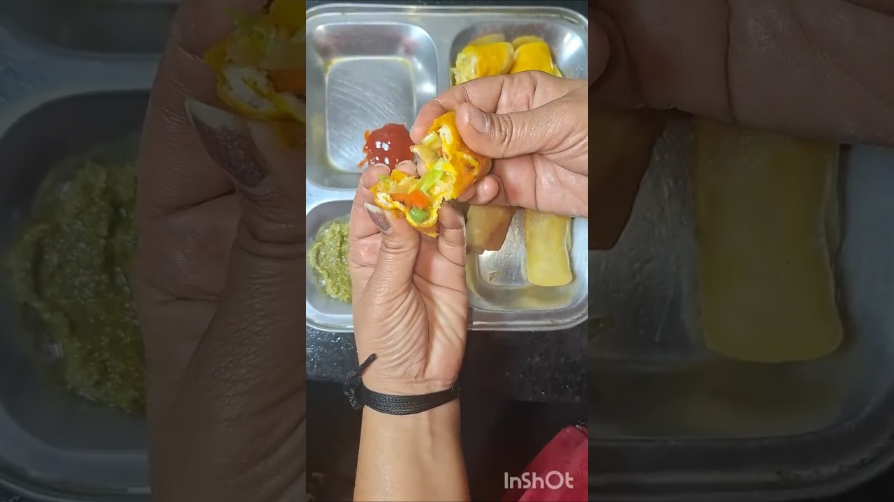 phli br Spring roll bnakar khaye🍡🤤