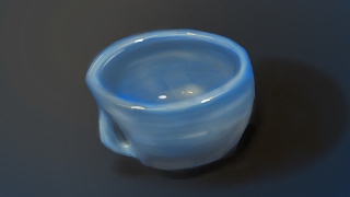 Digital Painting of a porcelain cup  step by step - time lapse