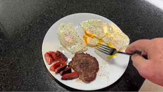 Good Morning! Let’s Fry Up 3 Eggs, Sausage, And Kielbasa