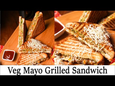Veg Mayo Grilled Sandwich | मेयोनिसे सैंडविच | Mayonnaise Sandwich Recipe | Sandwich | Mayo Sandwich | Tarla Dalal