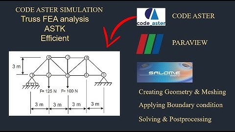 Truss member  stress analysis using code aster|salome meca tutorials|paraview tutorial|tutorial 68
