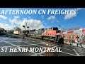 3 17 24 AFTERNOON CN FREIGHTS IN ST HENRI MONTREAL