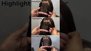 Type of highlights ✨#hairhighlights #highlights #babylights #chunks #hairtutorial #viraltech #shorts