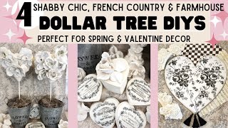 Dollar Tree DIYs Shabby Chic, French Country \& Farmhouse Style Spring\/Valentine Decor