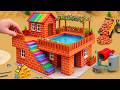 DIY Mini Tractor Builds Brick House with Concrete Mixer@imsahilcreator