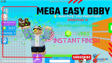 Mega Easy Obby Roblox Script, 2022 | Infinite Gems | Auto Finish | Working