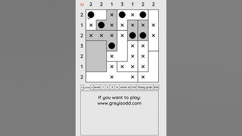 Grey is Odd - Today grids. Solution level 4 6X6 dated 04-18-2024 #logicpuzzles #logicgames  #games