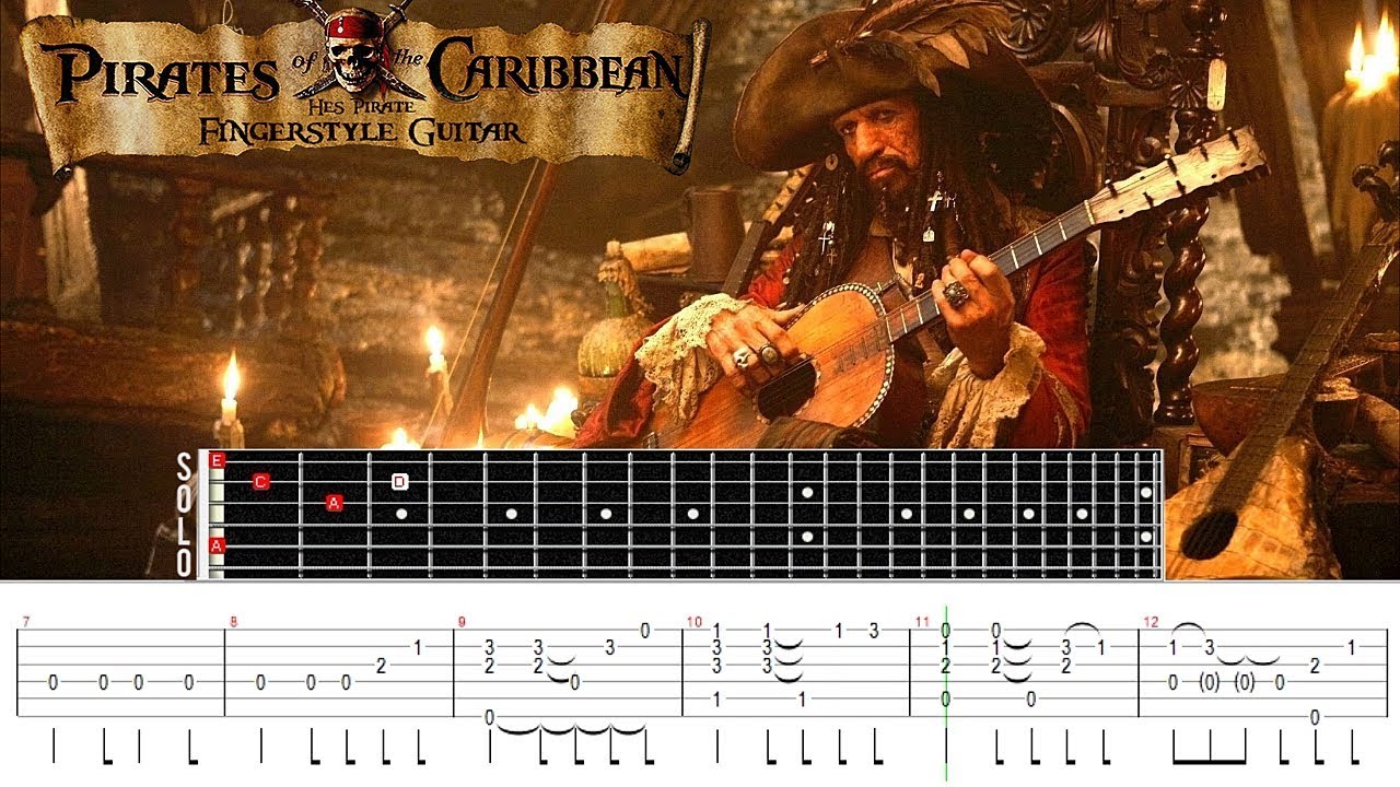 Pirates of the Caribbean Theme - Fingerstyle Guitar Lesson Tab - YouTube