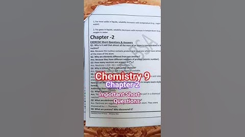 Chemistry Class 9 || Chapter 2 Important Short & Long Questions || Board Exam 2025–26