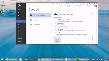 Windows 8.1 Save a File to SkyDrive from Microsoft Word