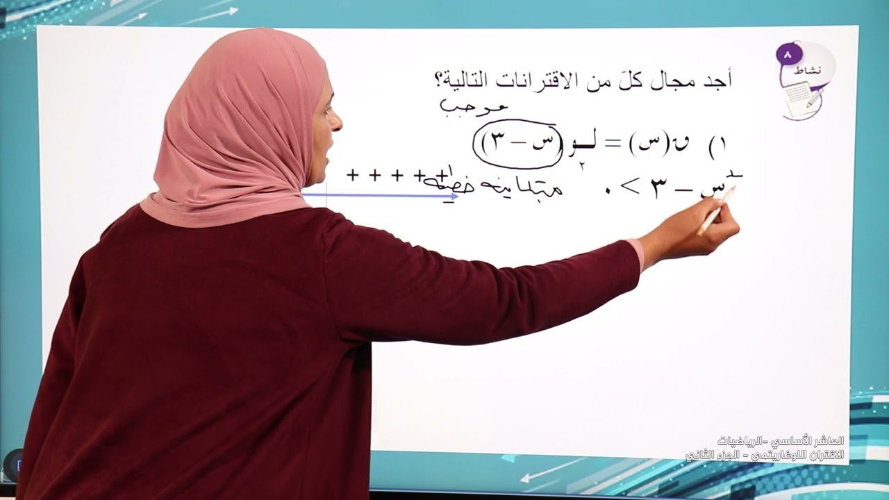 درس الاقتران اللوغاريتمي  2 | الصف 10 | الفصل 1 |  الرياضيات