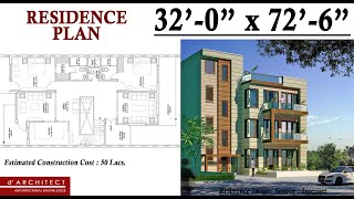 32' x 72' || House Plan | 6 Bedroom Planning | 258 Sq Yards | 2320 Sq Ft House Design | Floor Plan |