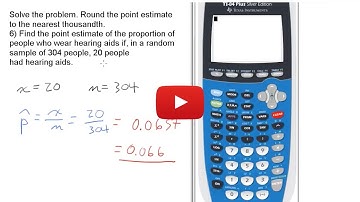 Find Point Estimate of Population Proportion with Given x & n  OCC Math 160 Stats Final Review 6