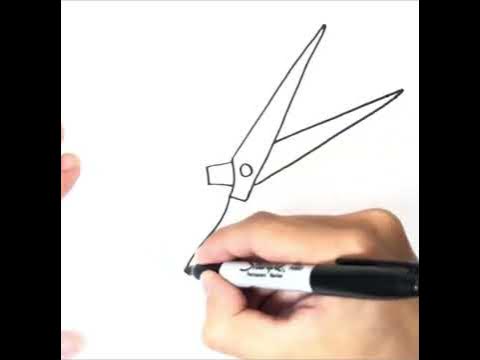 Как нарисовать ножницы | Простые рисунки для начинающих - YouTube