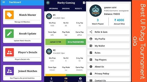 Best UI | Pubg Tournament AIA file with Dynamic Admin Panel and UPI payment | Must Watch