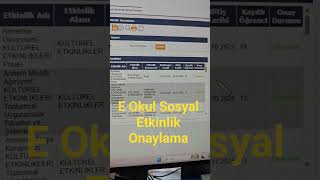 E Okul Sosyal Etkinlik Onaylama #excel #borsa #automobile #microsoft #tyt #yks #yapayzeka #tutorial