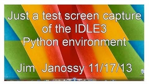 Python IDLE3 test -- screen capture