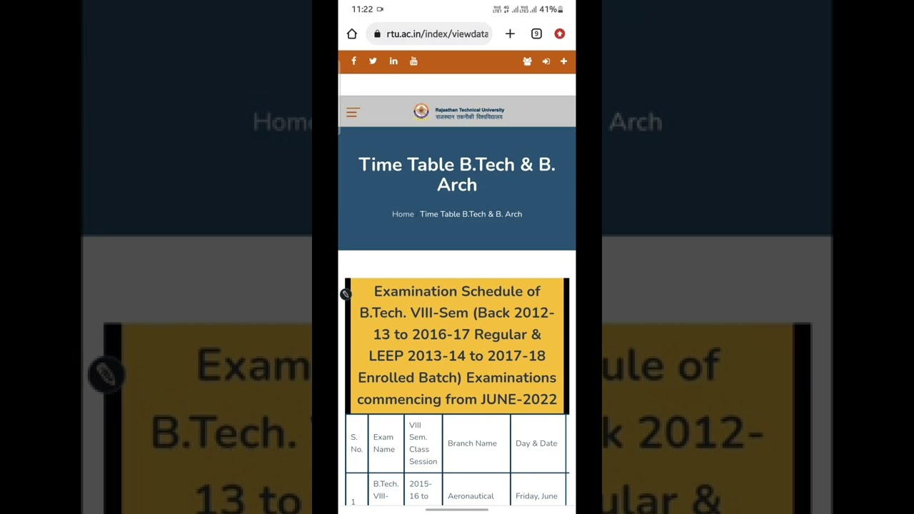 RTU 8 Sem Exam Time Table Out | rtu latest exam update | Mahendra