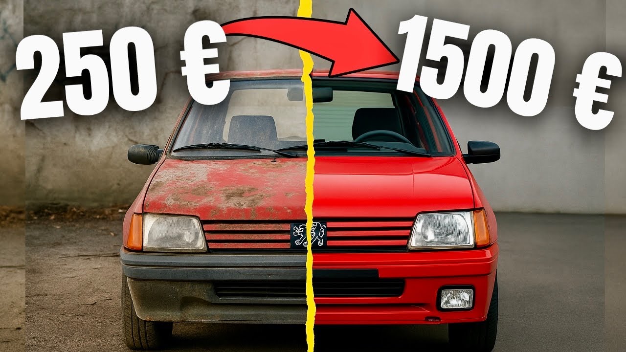 J’achète une Peugeot 205 a 250 € et je la revends 1500 € ! ( rénovation rapide )